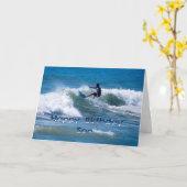 Surfer Happy Birthday Son Kaart (Gele Bloem)
