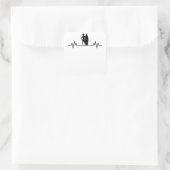 Surfer hartslaggolven surfende golven die golven d vierkante sticker (Tas)