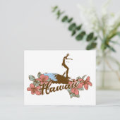 surfer Hawaï van het meisjesstrand surf Hawaiiaan Briefkaart (Staand voorkant)