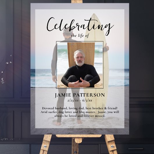 Surfer Herdenking van het Leven Aangepaste Foto Ui Poster