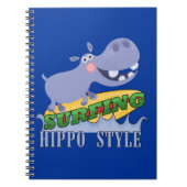 Surfer Hippopotamus Notitieboek (Voorkant)