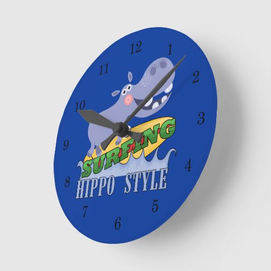 Surfer Hippopotamus Ronde Klok (Hoek)