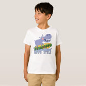 Surfer Hippopotamus T-shirt (Voorkant volledig)