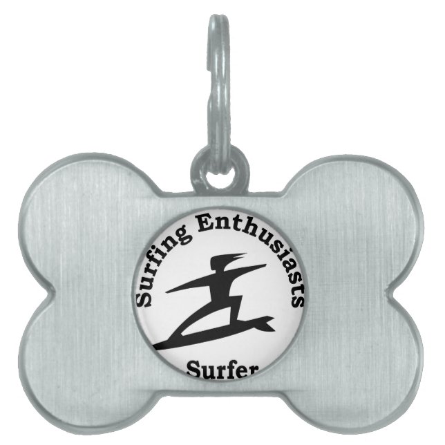 Surfer Huisdieren Naamplaatje (voorkant)