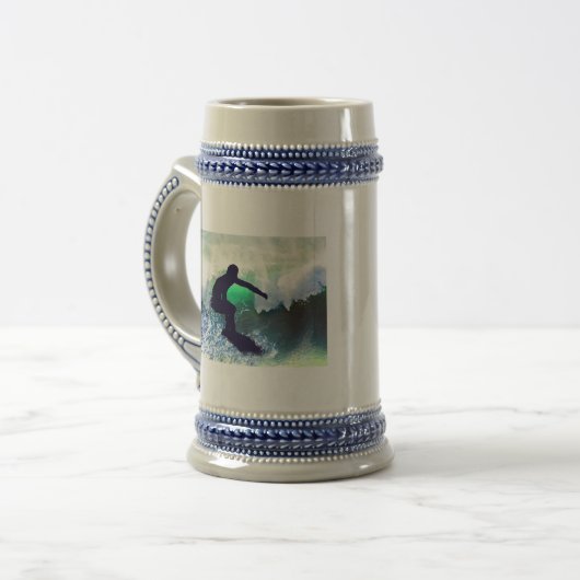 Surfer in Big Wave Bierpul (Voorkant links)