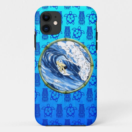 Surfer in de Cirkel van het Bamboe Case-Mate iPhone Case (Achterkant)