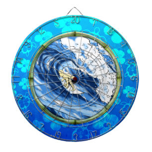 Surfer in de Cirkel van het Bamboe Dartbord