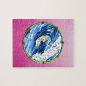 Surfer in de Cirkel van het Bamboe Legpuzzel (Horizontaal)