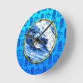 Surfer in de Cirkel van het Bamboe Ronde Klok (Hoek)