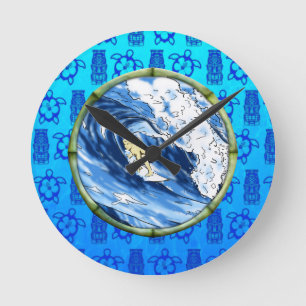 Surfer in de Cirkel van het Bamboe Ronde Klok