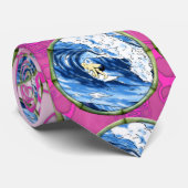 Surfer in de Cirkel van het Bamboe Stropdas (Opgerold)