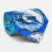 Surfer in de Cirkel van het Bamboe Stropdas (Opgerold)