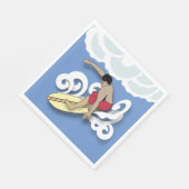 Surfer in een loop servetten (Hoek)