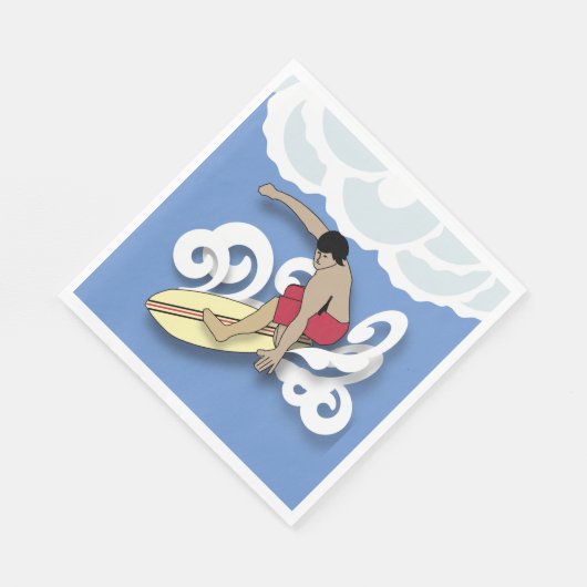 Surfer in een loop servetten (Hoek)