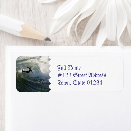 Surfer in een Wetsuit Mailing Labels (Insitu)