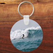Surfer in Giant Hawaiian Wave Sleutelhanger (Voorkant)