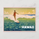  Surfer in Hawaii Illustratie Briefkaart (Voorkant)