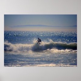 Surfer in Huntington Beach, Californië Poster