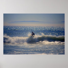 Surfer in Huntington Beach, Californië Poster