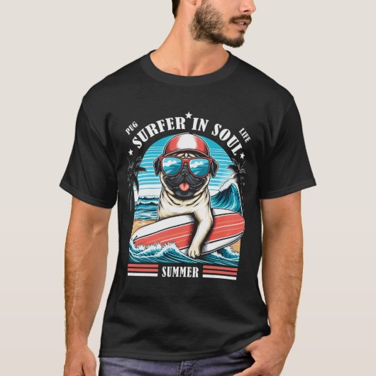 Surfer in soul t-shirt (Voorkant)