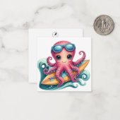 Surfer Inktvis Briefkaart (Voorkant / Achterkant in situ)