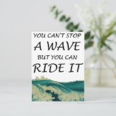 Surfer Inspirerend Quote Wave Ride. Briefkaart (Staand voorkant)