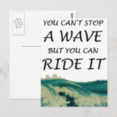 Surfer Inspirerend Quote Wave Ride. Briefkaart (Voorkant / Achterkant)
