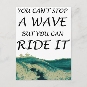 Surfer Inspirerend Quote Wave Ride. Briefkaart