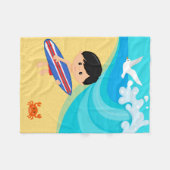 Surfer jongen fleece deken (Voorkant (Horizontaal))