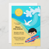 Surfer jongen kaart (Voorkant / Achterkant)