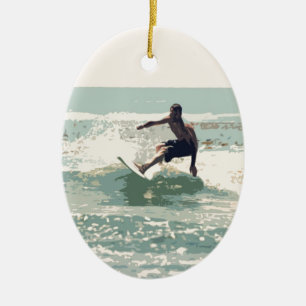 Surfer Keramisch Ornament