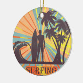 Surfer Keramische sierbloem Keramisch Ornament (Links)