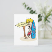 Surfer Kerel de Hamptons Briefkaart (Staand voorkant)