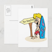 Surfer Kerel de Hamptons Briefkaart (Voorkant / Achterkant)
