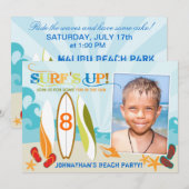 Surfer Kerel en Surf Boards Beach Birthday Kaart (Voorkant / Achterkant)