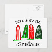 Surfer Kerstmis Feestdagenkaart (Voorkant / Achterkant)