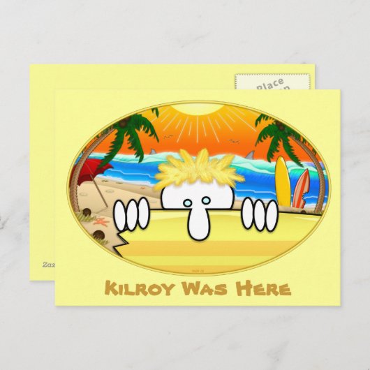 Surfer Kilroy Briefkaart 2 (Voorkant / Achterkant)