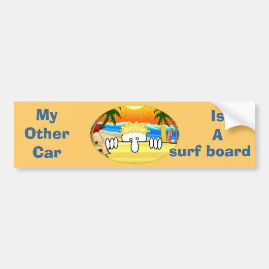 Surfer Kilroy Bumpersticker (Voorkant)
