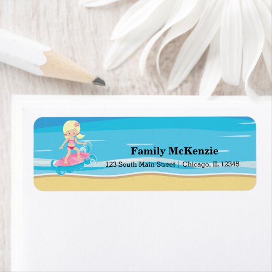 Surfer-kinderen Etiket (Insitu)