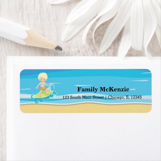 Surfer-kinderen Etiket (Insitu)