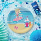Surfer-kinderen Papieren Bordje (Feest)