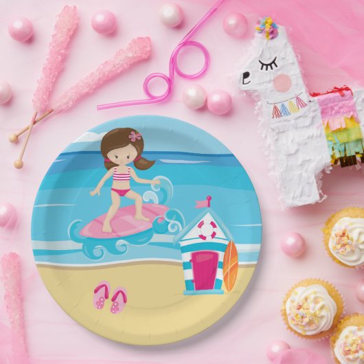 Surfer-kinderen Papieren Bordje (Feest)