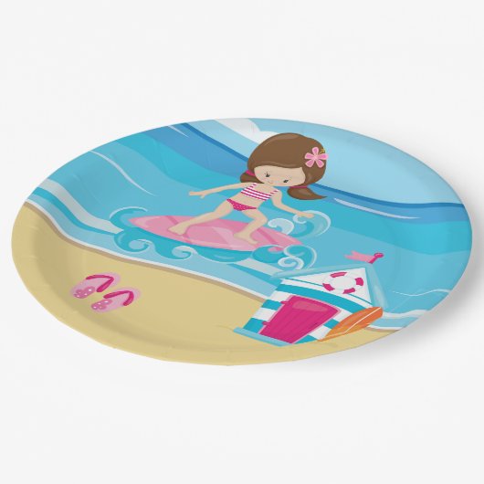 Surfer-kinderen Papieren Bordje (Gekanteld)