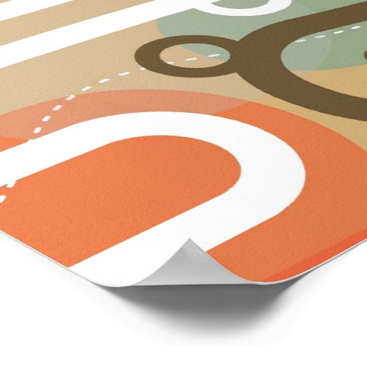 Surfer King - retro moderne abstracte druk Poster (Hoek)