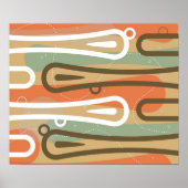 Surfer King - retro moderne abstracte druk Poster (Voorkant)