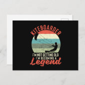 Surfer Kiteboarder Ik word niet oud. Briefkaart (Voorkant / Achterkant)