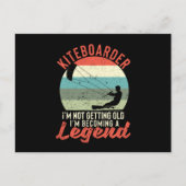Surfer Kiteboarder Ik word niet oud. Briefkaart (Voorkant)