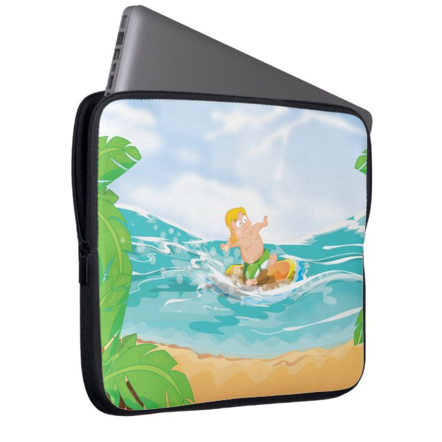 Surfer Laptop Sleeve (Voorkant Rechts)