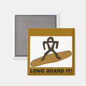 Surfer LONG BOARD IT! Magneet (Voorkant / Achterkant)