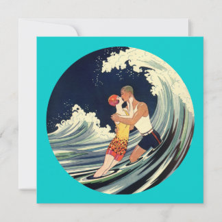 Surfer Lovers zoende  illustratie